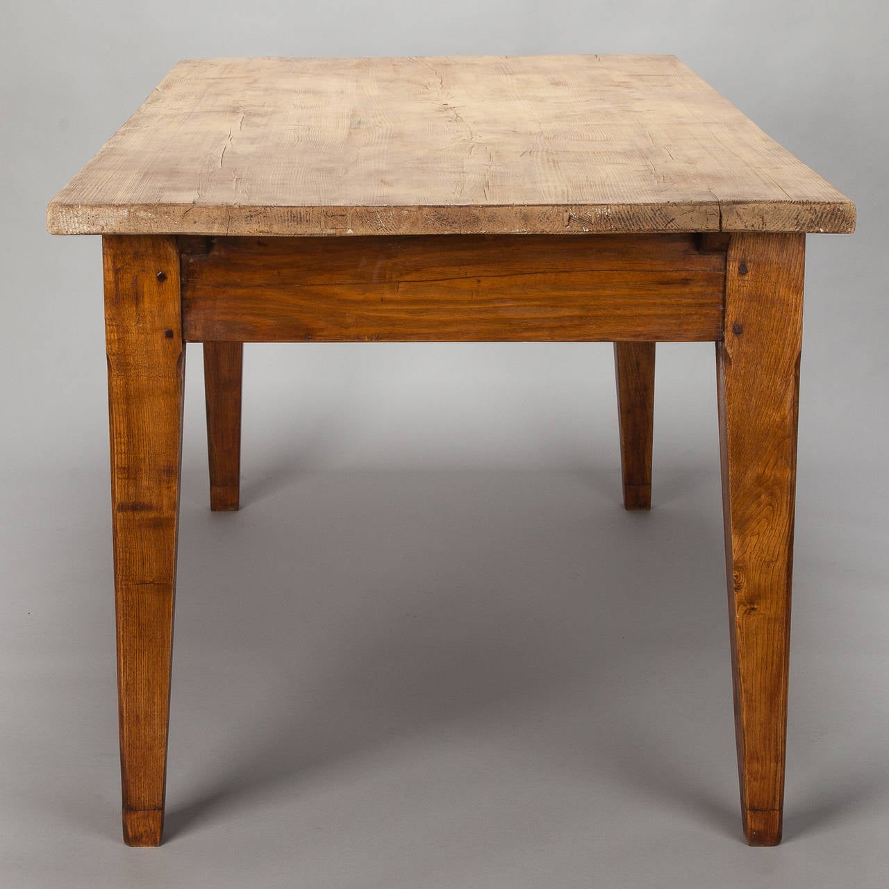 19th Century French Pine and Ash Table with Center Drawer 4