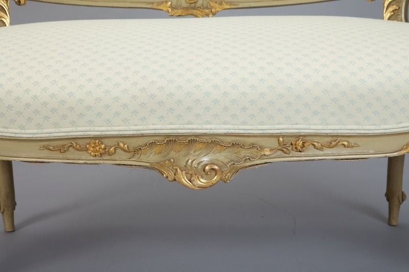 Wood Gilded Louis XV Style Settee