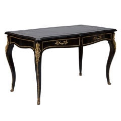 Exceptional Napoleon III Ebonised Desk with Ormolu Fittings