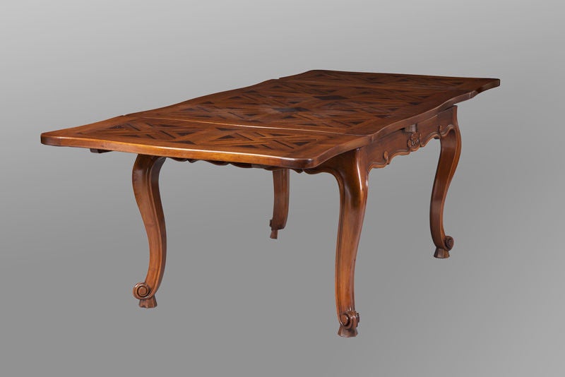 French Refractory Table With Inlay and Extensions 4