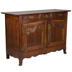 Antique French Chestnut Cabinet with Brass Fittings