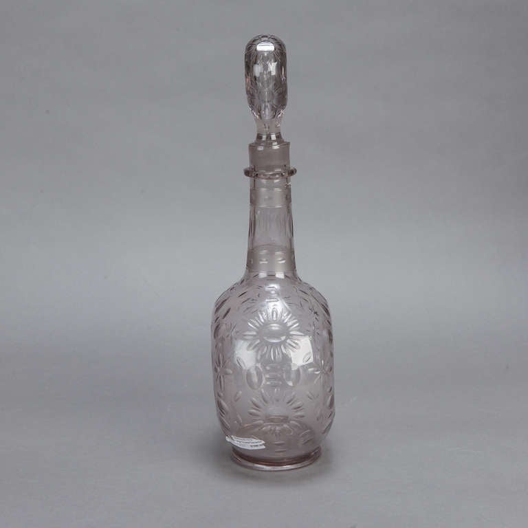 Large Hand Blown Crystal Decanter In Excellent Condition In Troy, MI