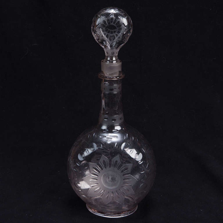 Large Hand Blown Crystal Decanter 1