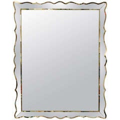 Venetian Mirror with Scalloped and Beveled Frame