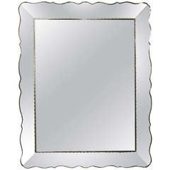 Large Rectangular Scallop Edge Venetian Mirror