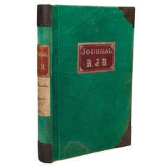 Large Antique French Bound Accounting Journal