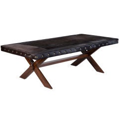Black Hair-On Hide Covered Low Table