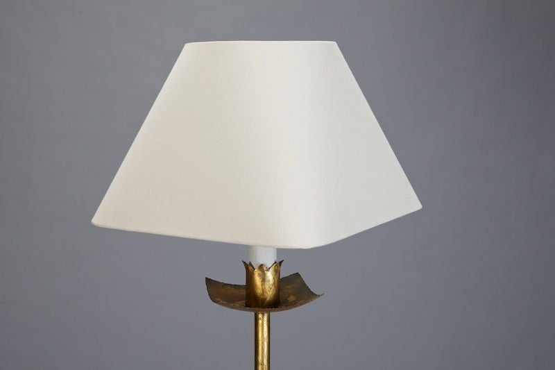 Spanish Gilded Metal Faux Bamboo Floor Lamp 1
