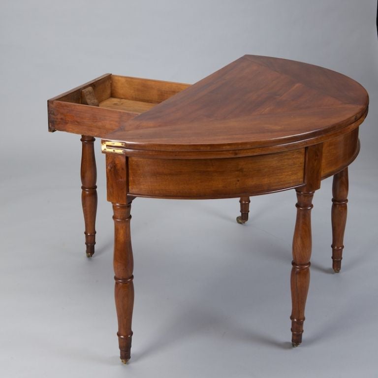 French Walnut Flip Top Game Table 2