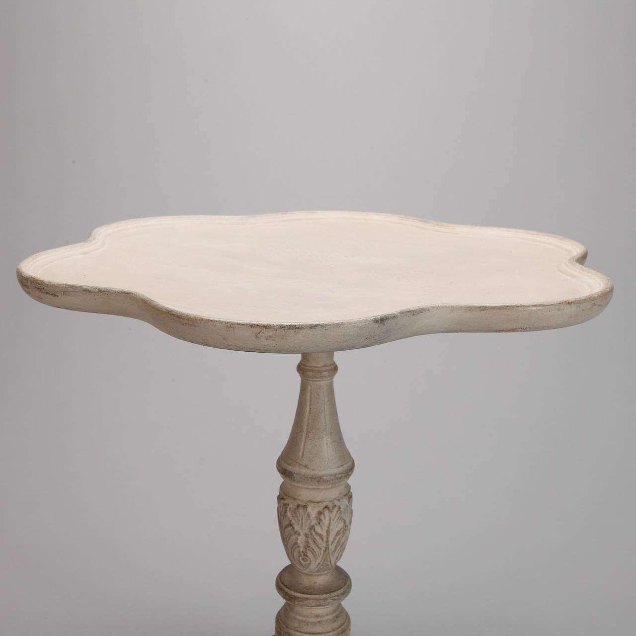 Painted Small French Scallop Edge Side Table