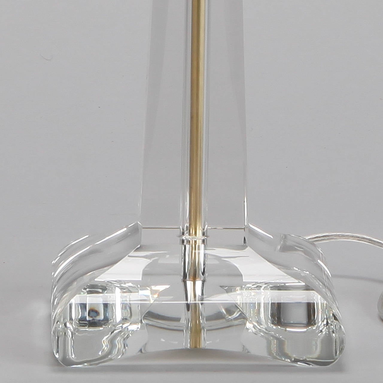 Italian Mid Century Tall Clear Murano Glass Lamp