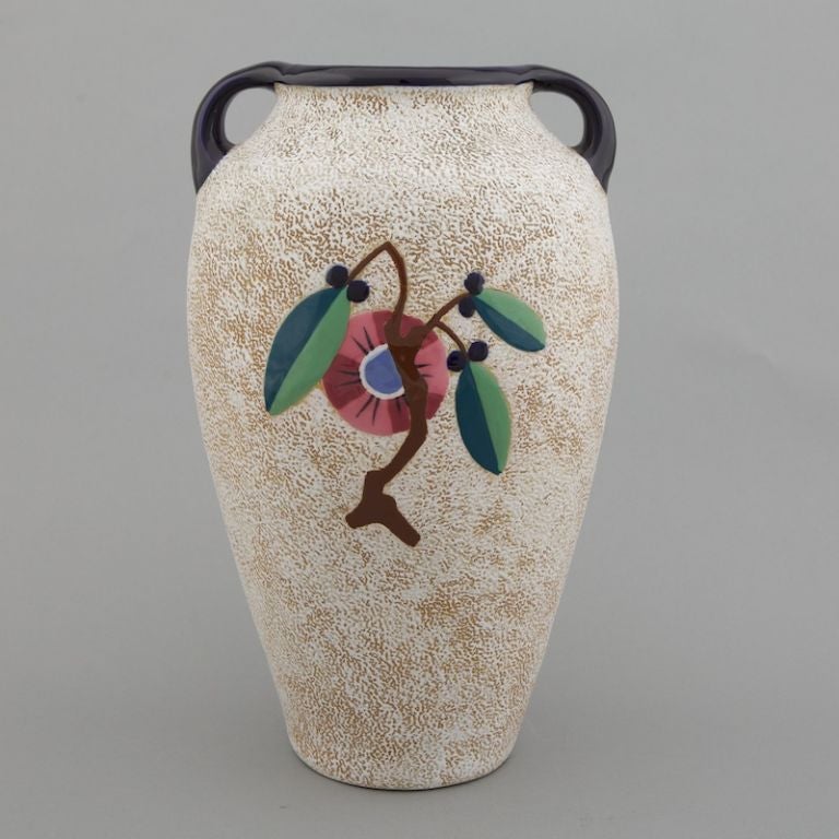 20th Century Signed Amphora Jugendstil Czechoslovakia Vase