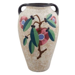 Signed Amphora Jugendstil Czechoslovakia Vase