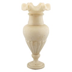 Vintage Scalloped Top All Alabaster Lamp