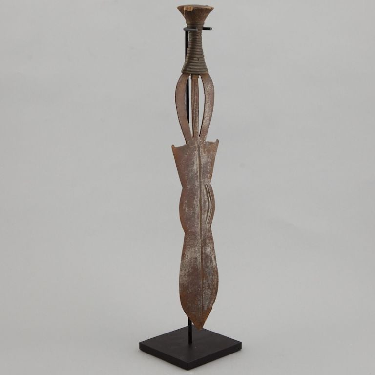 Mid-20th Century Congolese Ceremonial Dagger with Custom Stand