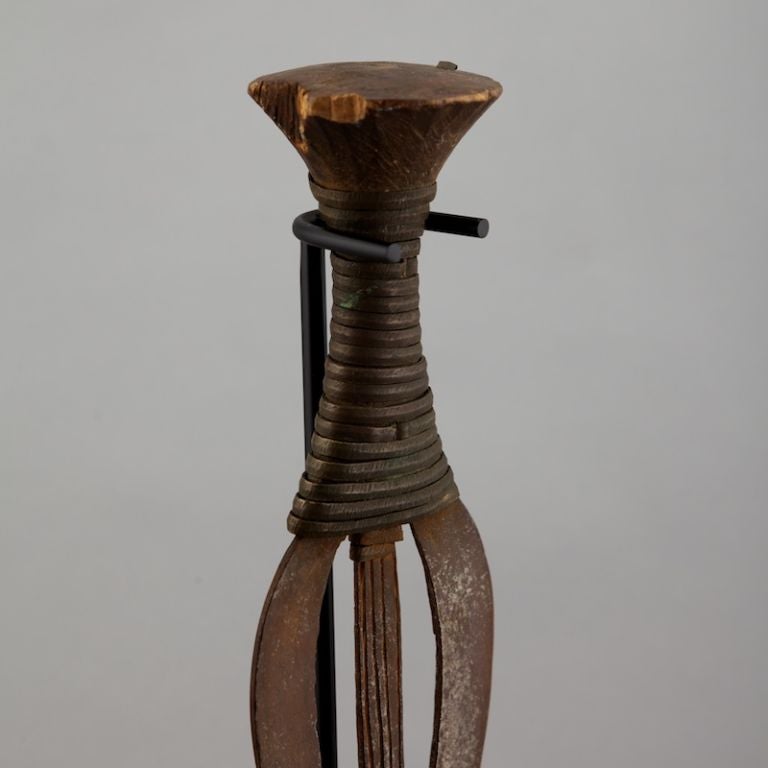 Metal Congolese Ceremonial Dagger with Custom Stand