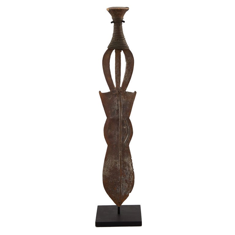 Congolese Ceremonial Dagger with Custom Stand