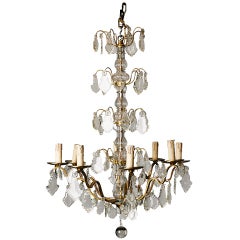 French Eight Light Brass and Crystal Chandelier 10