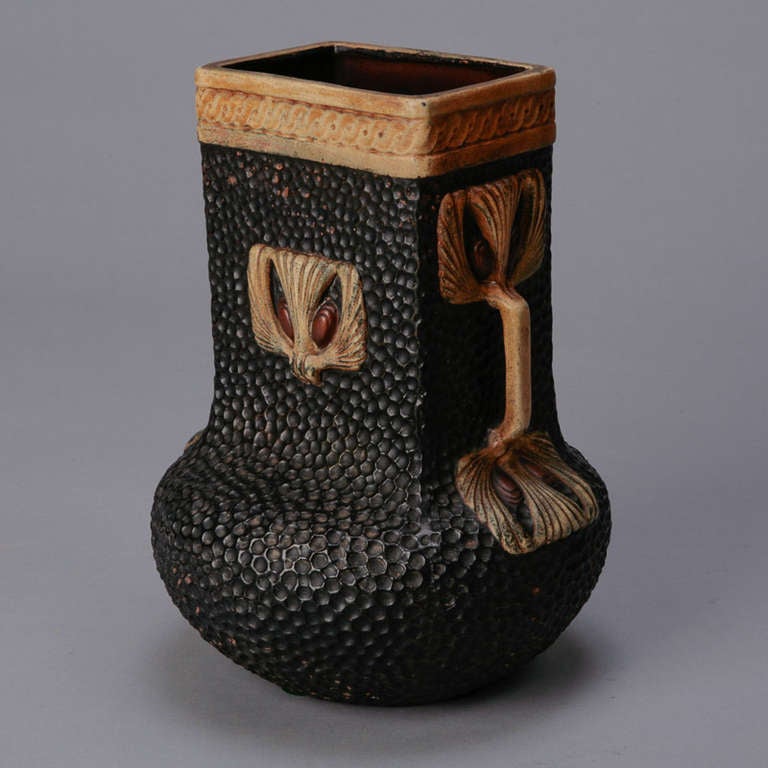 Bretby Clanta Ware Black Greek Style Vase In Excellent Condition In Troy, MI