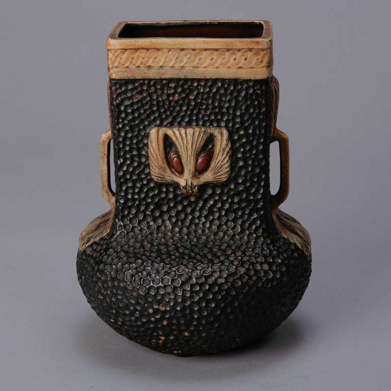 20th Century Bretby Clanta Ware Black Greek Style Vase