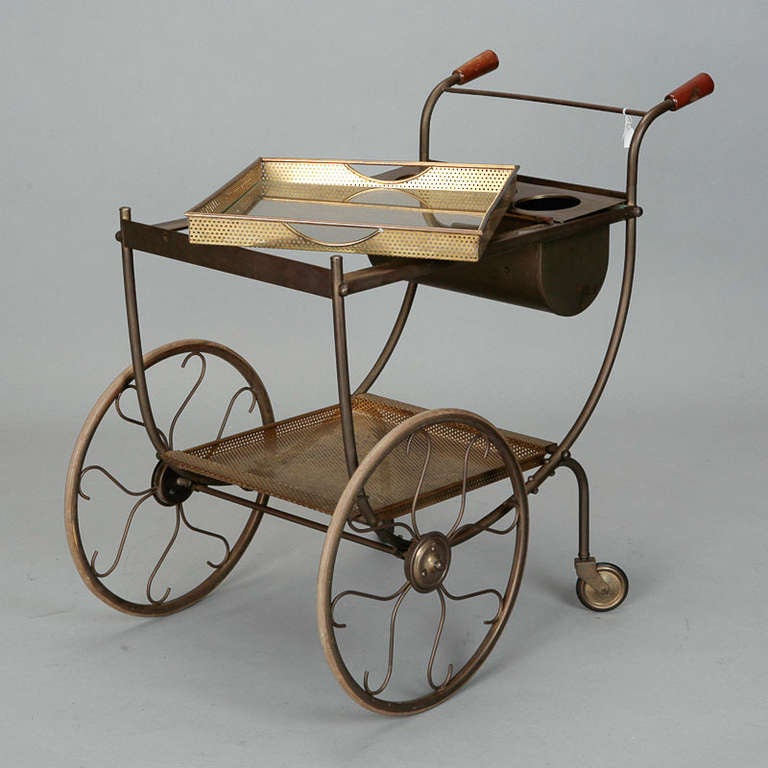 Mesh Metal Drinks Trolley with Ice and Bottle Caddy 1