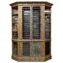 Grosfeld House Cabinet With Tortoise Finish And Faux Bamboo