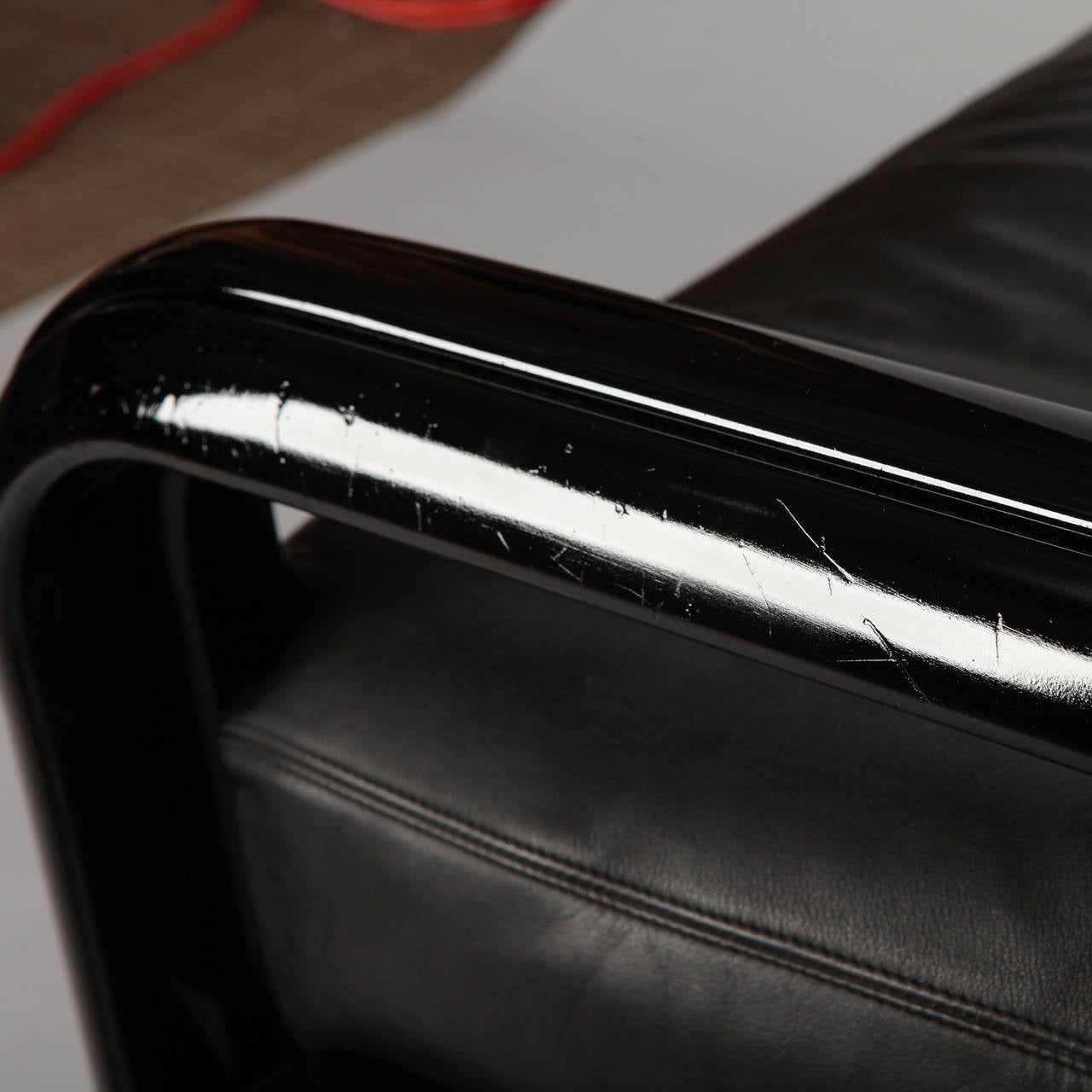 Paire de fauteuils en cuir noir Gae Aulenti pour Knoll International 2