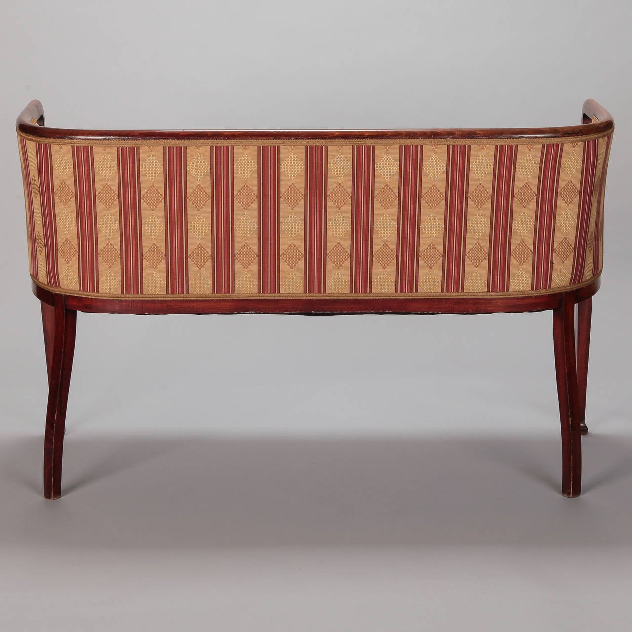 French Art Deco Curved Back Upholstered Settee 2