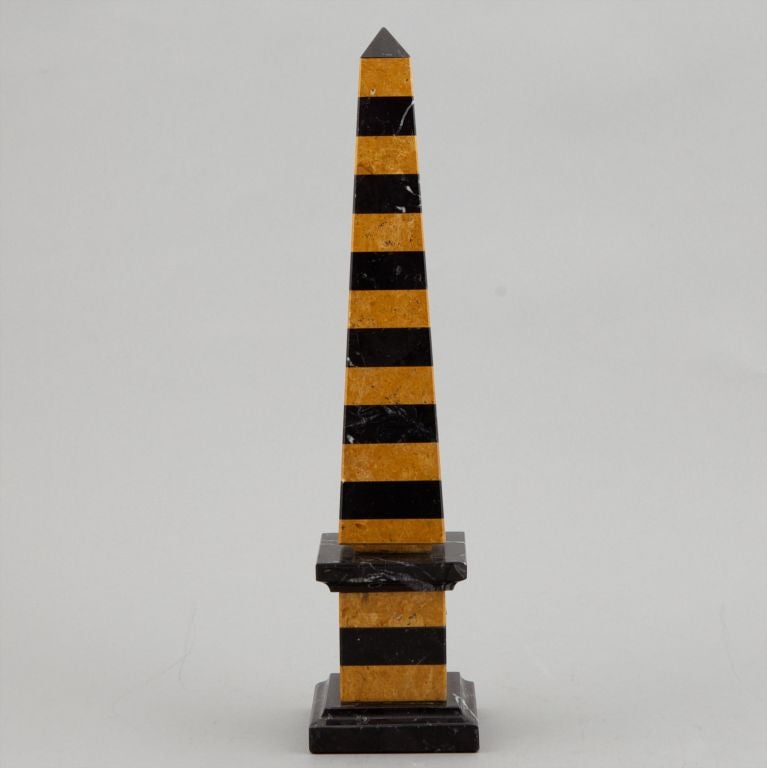 Medium Black and Gold Marble Obelisk