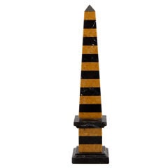 Medium Black and Gold Marble Obelisk