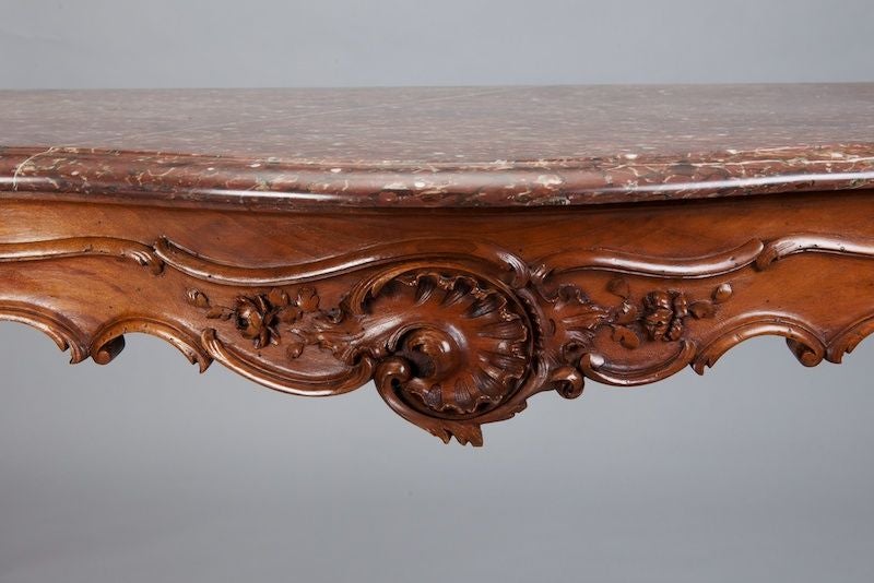 Napoleon III Carved Console With Marble Top 1