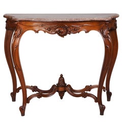 Napoleon III Carved Console With Marble Top