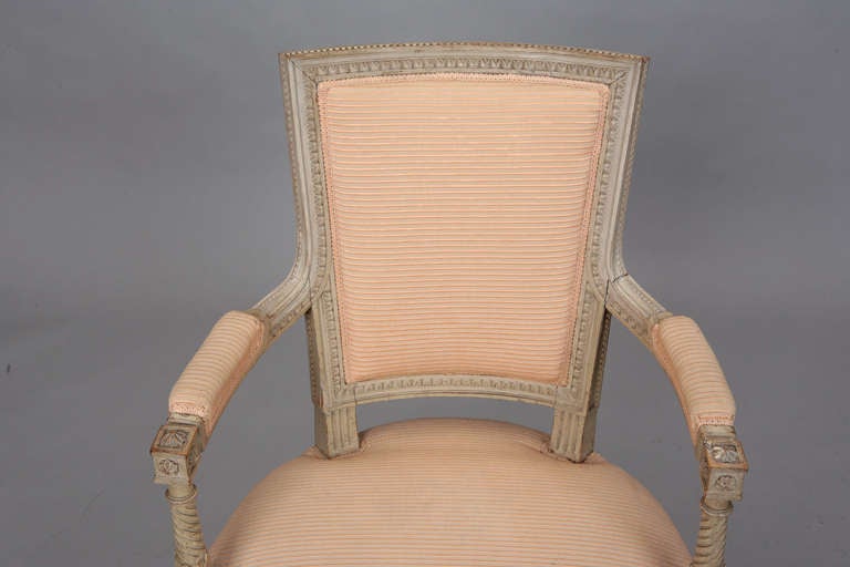 Pair Circa 1900 Louis XVI Style Armchairs 1
