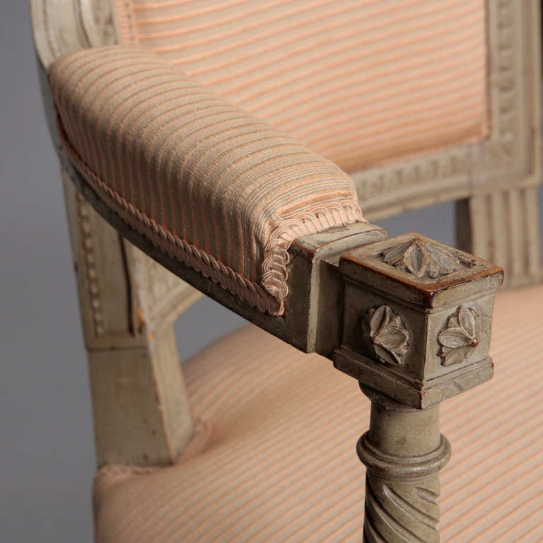 Pair Circa 1900 Louis XVI Style Armchairs 2