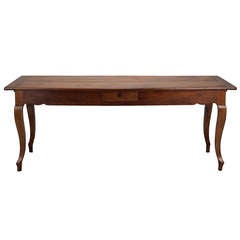 19th Century French Cherry Farm Table with Two Extensions