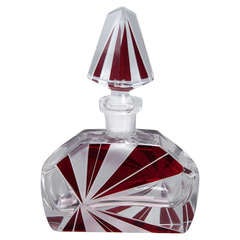 Large Art Deco Red Perfume Bottle Attributed to Karl Palda