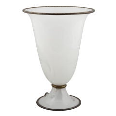 Large Barovier & Toso White Murano Glass Urn Shape Lamp
