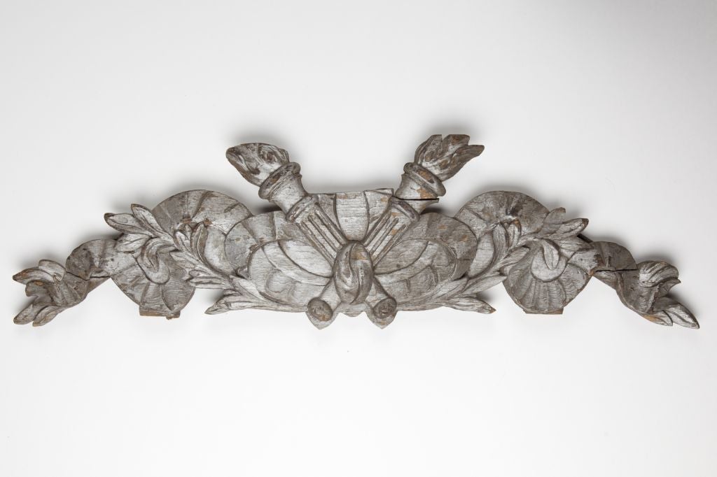 French Silver Gilt Carved Wood Architectural Fragment