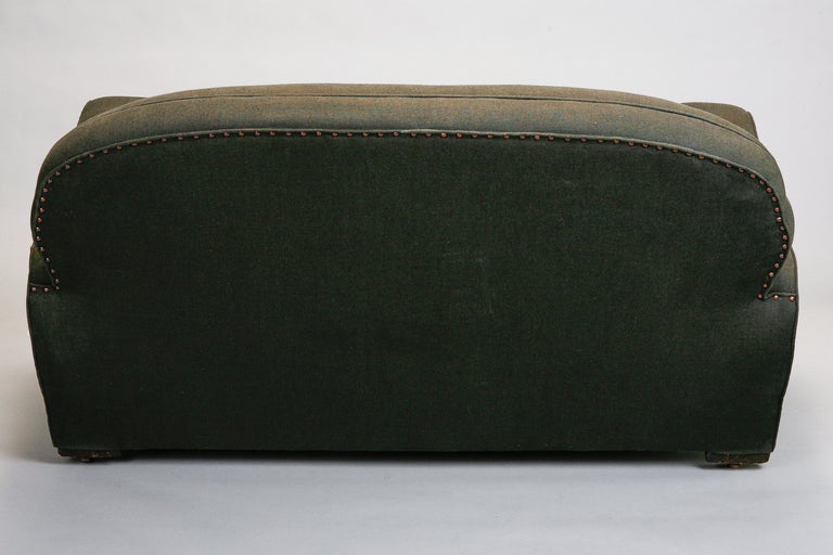 Mid-20th Century Art Deco Sofa with Dark Gray Irish Linen Upholstery