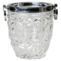 French Art Deco Heavy Cut Crystal Ice Bucket