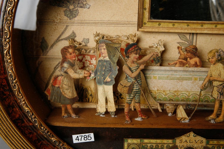 19th Century French Children at Play Cut Paper Diorama   1