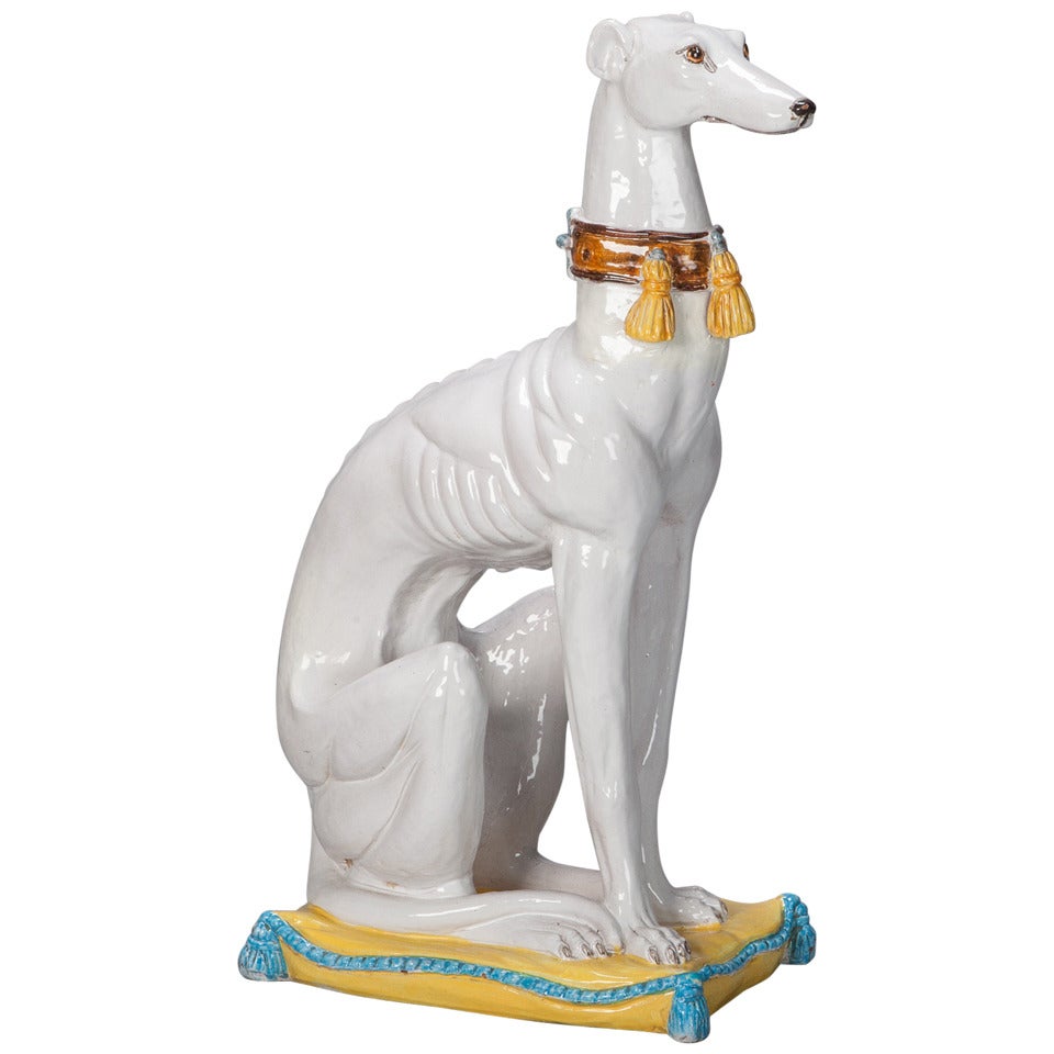 Mid Century Italian Porcelain Greyhound