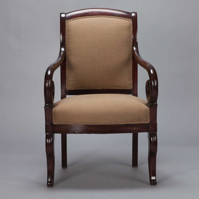 straight back chair with arms