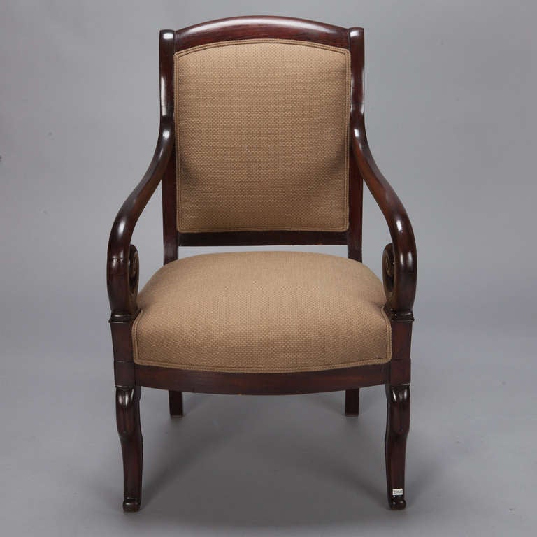 straight back chair with armrest