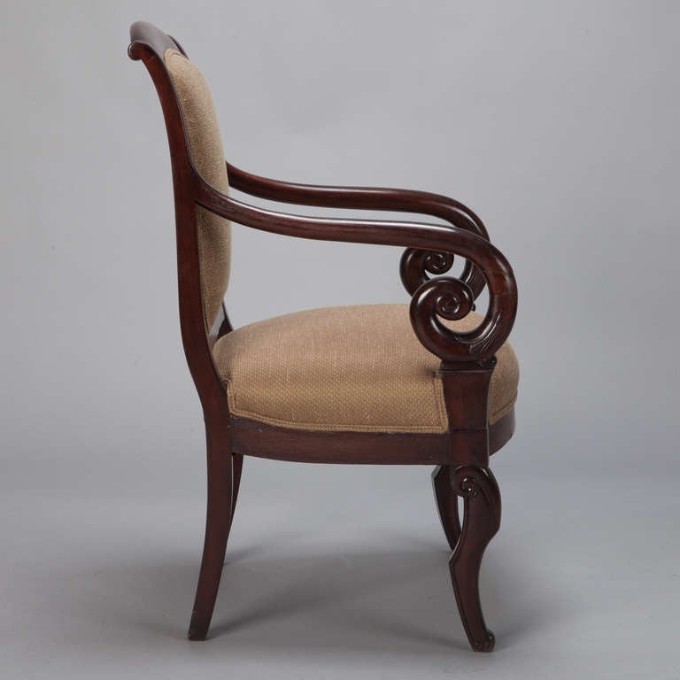 Louis Philippe Pair Louis Philiippe Straight Back Arm Chairs