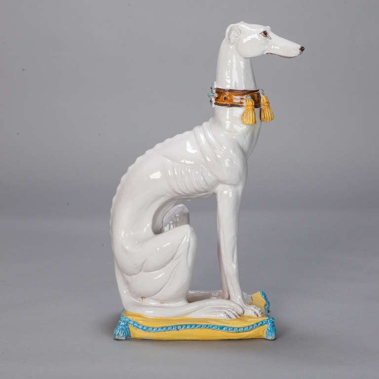 Hollywood Regency Mid Century Italian Porcelain Greyhound