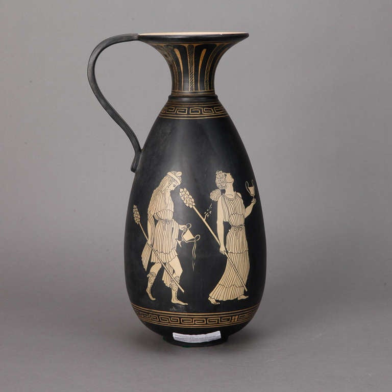 Neoclassical Revival Large Neo Classical Ewer with Etruscan Figures