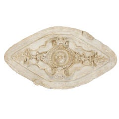 French 19th Century Oval White Plaster Relief