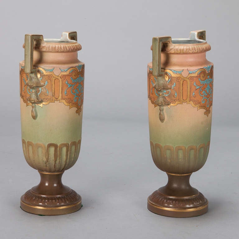 Art Nouveau Pair Art Noveau Style Mantle Vases