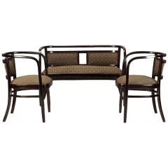 Antique Otto Wagner Settee and Two Armchairs